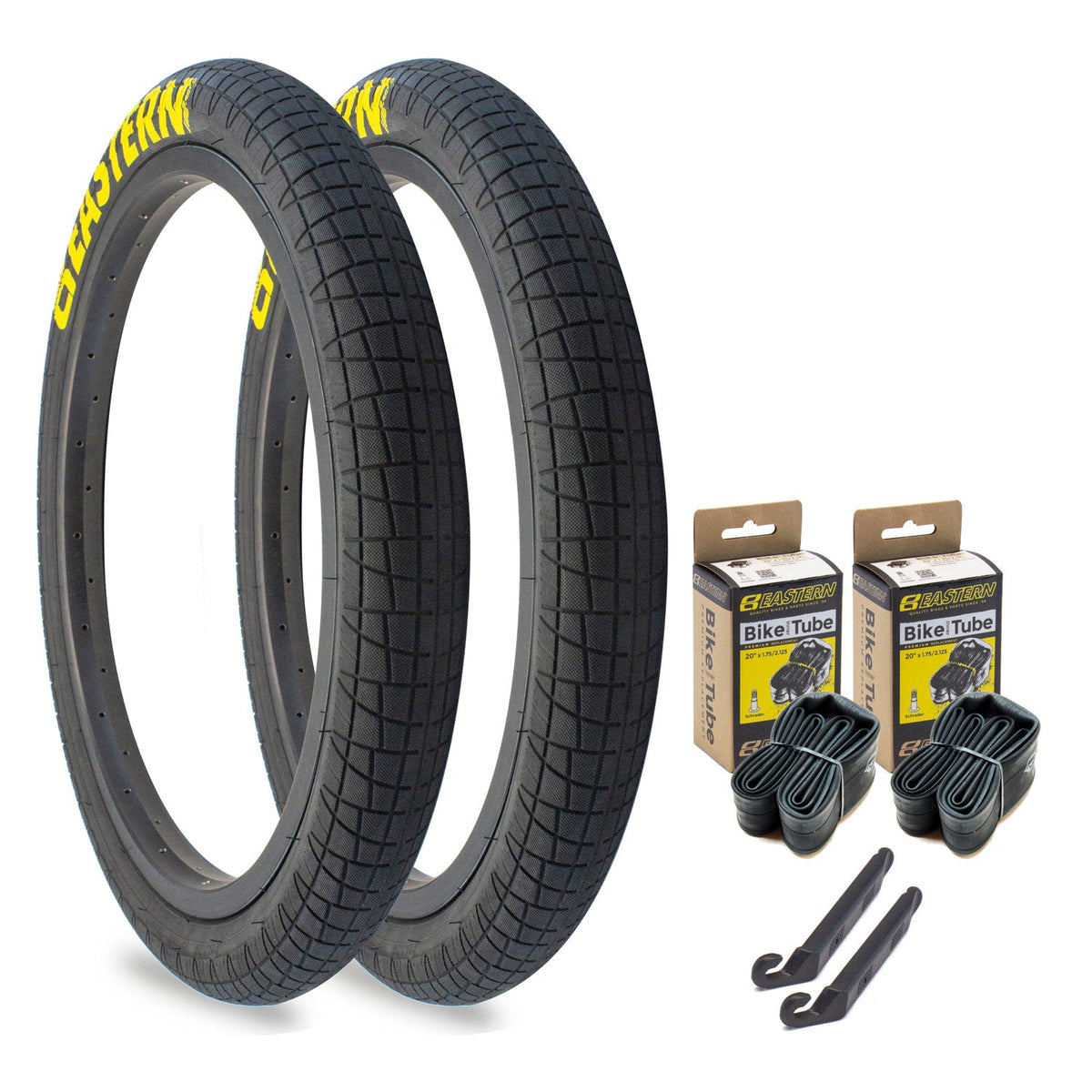 Throttle 20" x 2.3" Tire and Tube Repair Kit Black/Yellow 2 pack