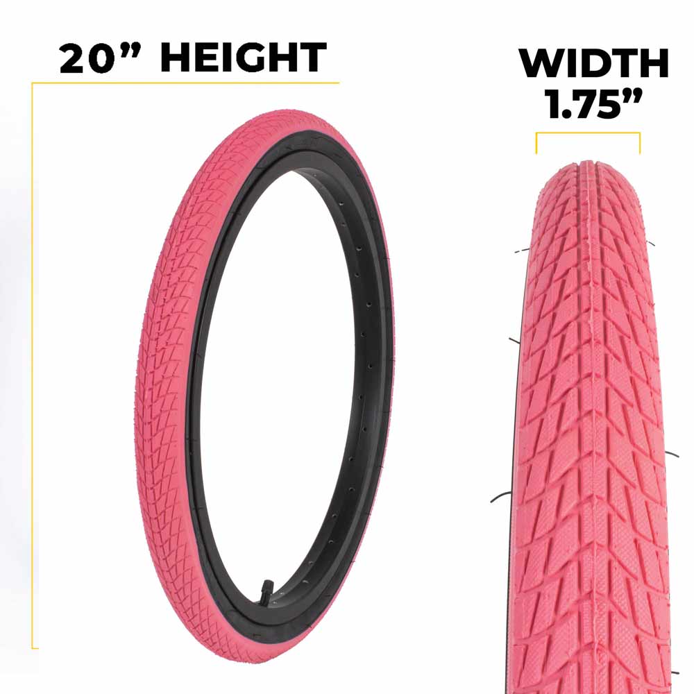 20 inch bmx bicycle tires E304 BMX Bike Tire 20" - pink/black two tone design