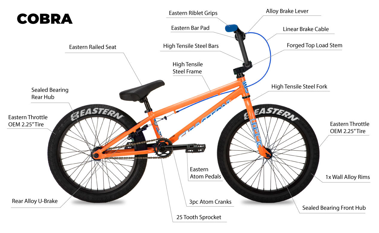 eastern 2018 bikes cobra bmx bicycle Eastern Cobra 20" BMX Bike - 3pc Cranks
