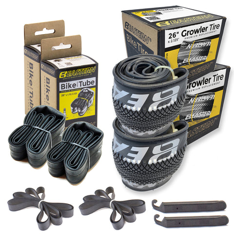 eastern bikes growler 26 inch tire and tube repair kit 2-pack black and silver