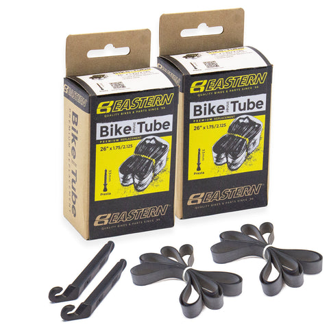 eastern bikes 26 inch 33mm presta valve bike tubes 2-pack