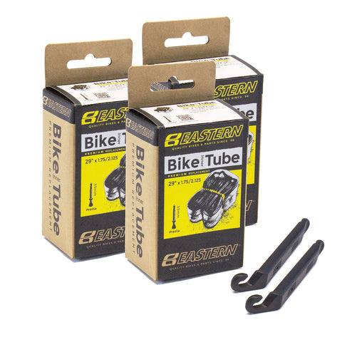 eastern bikes 29 inch tube repair kit 33mm presta valve 3 pack