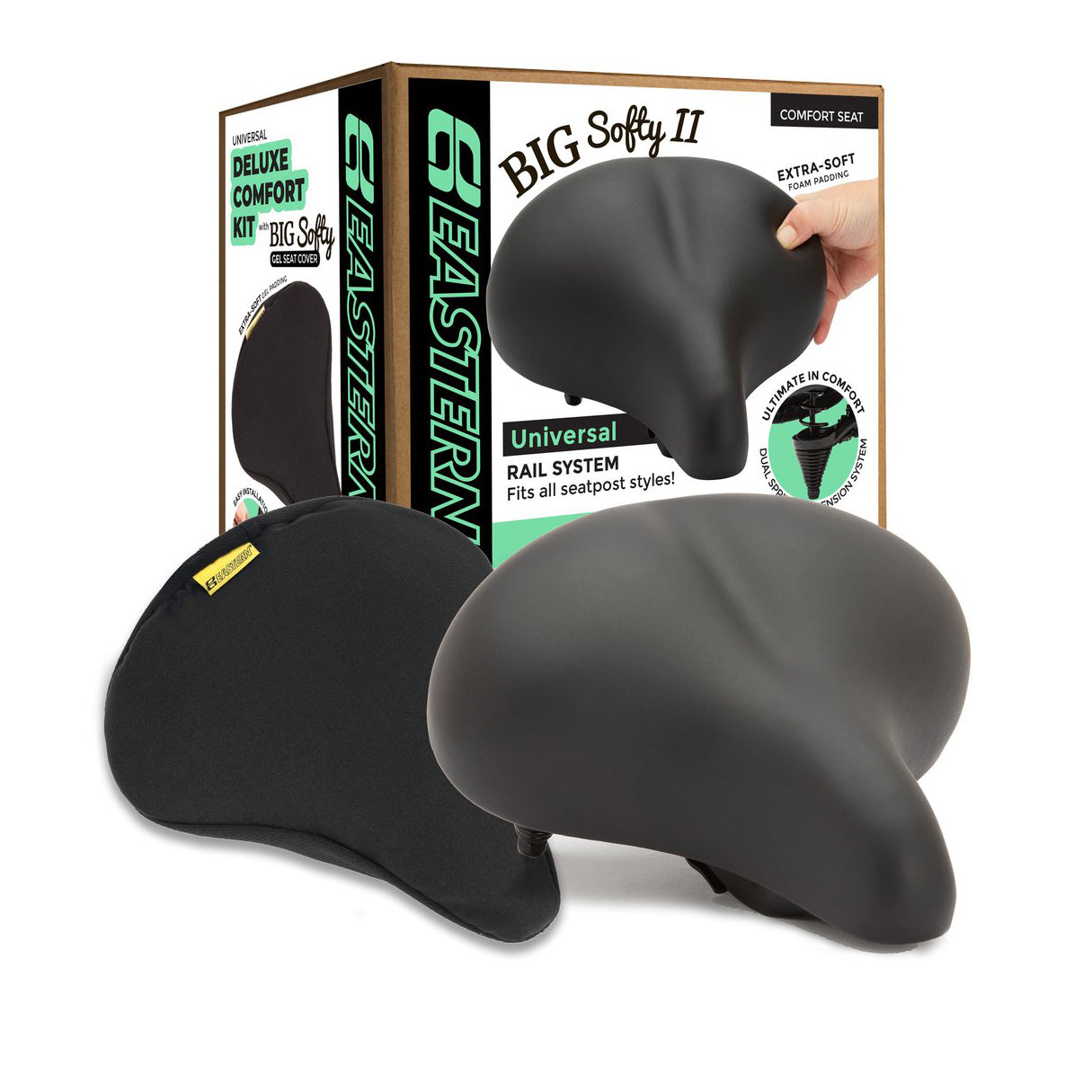 Deluxe Big Softy V2 Universal Exercise Seat Kit with Gel Cover