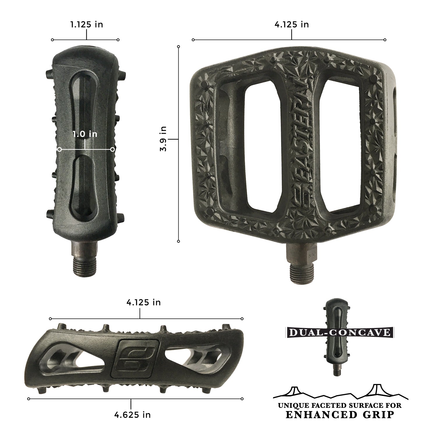 concave pedal Super Light and Grippy Facet Pedals by Eastern Bikes
