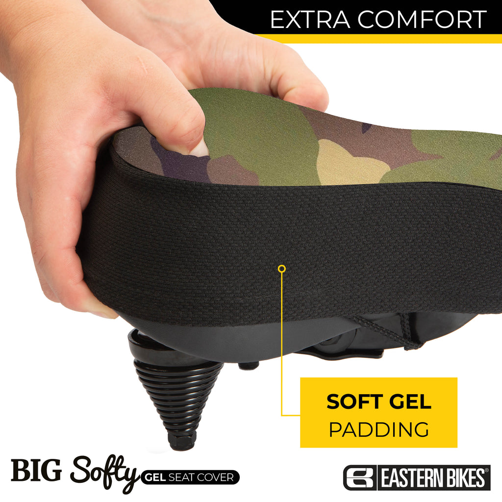 Big Softy Gel Bike Seat Cover (size large) - Super soft and comfortable –  Eastern Bikes
