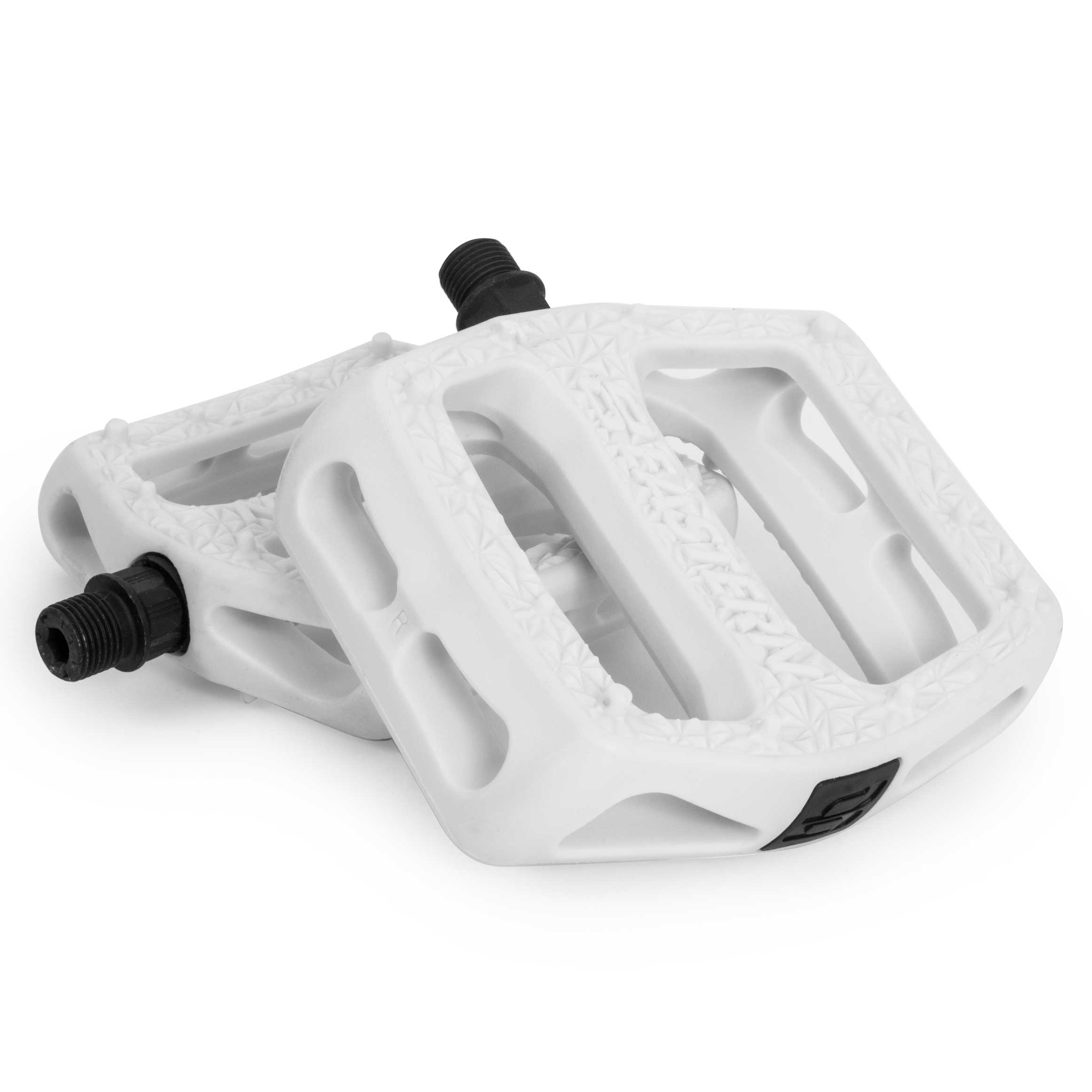 white pedals Super Light and Grippy Facet Pedals by Eastern Bikes