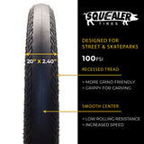 Squealer 20" x 2.4" Tire Repair Kit Black/Yellow - 2 pack